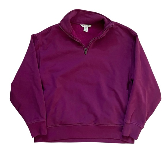 Athleta Purple Half-Zip Pullover Sweatshirt - Picture 4 of 14
